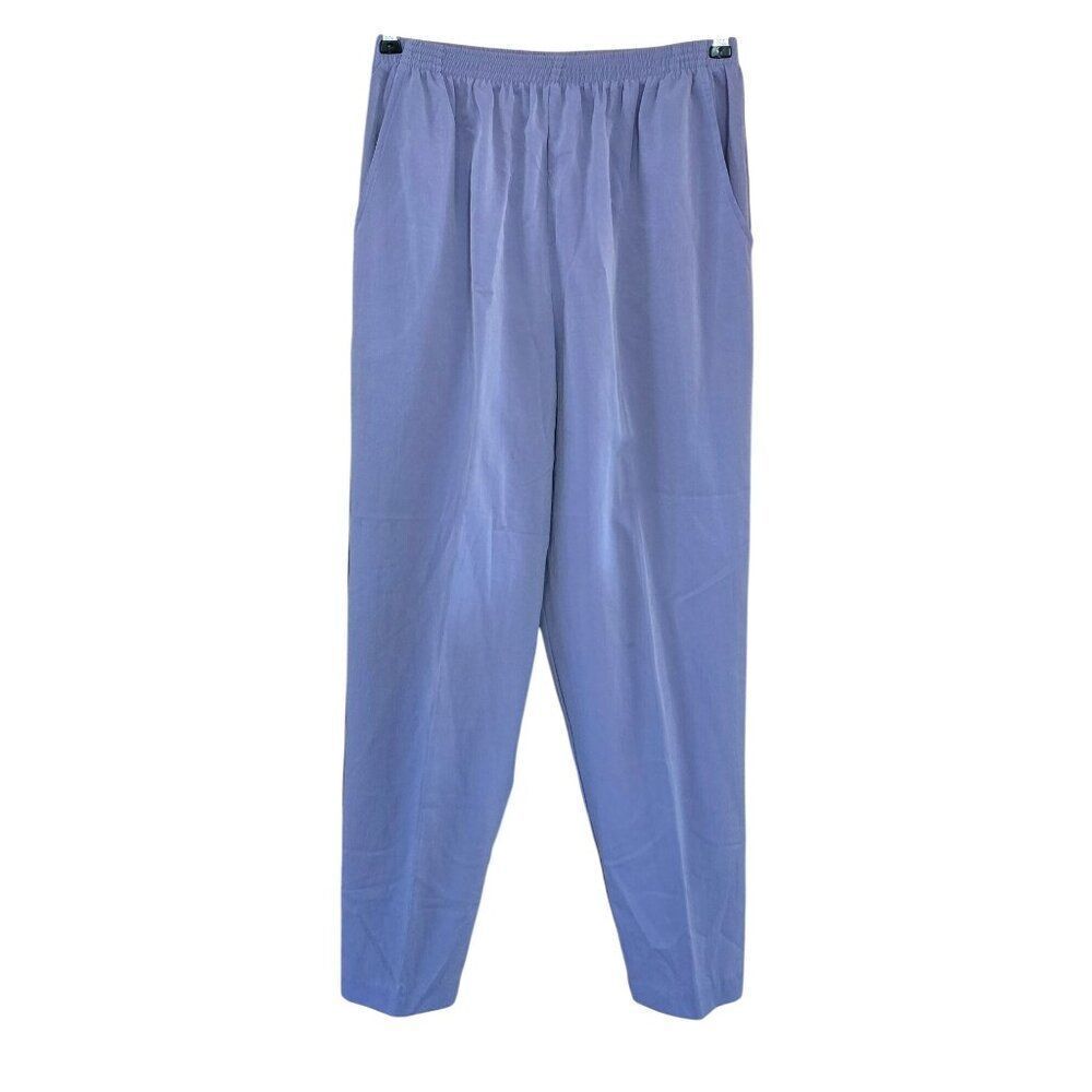 Vintage Lavender Purple Pants Womens Elastic Waist Relaxed Fit Comfy grannycore